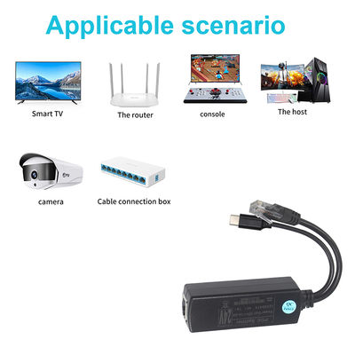 USB-C PoE Splitter 48Vから5V/9V/12Vのタブレット電話用変換器