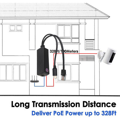 USB-C PoE Splitter 48Vから5V/9V/12Vのタブレット電話用変換器
