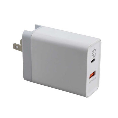 USプラグ 2ポート壁充電器 – 45W急速充電アダプター、USB-CおよびUSB-A出力、スマートフォン、タブレット、ラップトップ、自宅および旅行用
