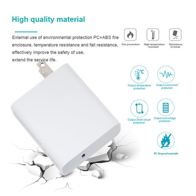 USプラグ 60W USB-C ウォールチャージャー – 2ピン コンパクト急速充電アダプター、ラップトップ、携帯電話、タブレット、旅行用 (100–240V 入力)
