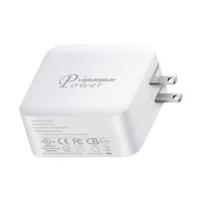 100W GaN 壁掛け充電器、デュアルUSB-CおよびUSB-A、USプラグ