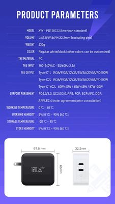 シングルUSB-Cポート付きUS 2ピン壁充電器、140W高速出力、ラップトップ/モバイル用急速充電アダプター