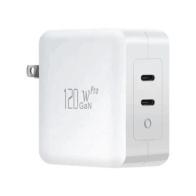 120W 双 USB-C GaN PD 充電器,US 2ピンプラグ