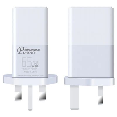 USB-CおよびUSB-Aポート付きUK 2ピン壁充電器、65Wデュアルポート高速電源アダプター（ラップトップ/電話/タブレット用）