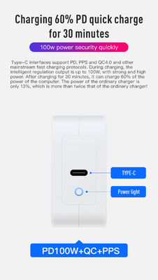 イギリス / EU USB-Cポート付き2ピンウォールチャージャー,ラップトップ/タブレット/電話用の100W高速出力電源アダプター