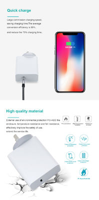 AU 2ピン USB-C ウォールチャージャー、60W 高速出力 電源アダプター (ノートパソコン、タブレット、携帯電話用)