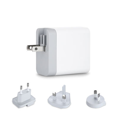 交換可能なプラグ付きマルチポートUSBウォールチャージャー、60W USB-A & USB-C電源アダプター（自宅、オフィス、旅行用）