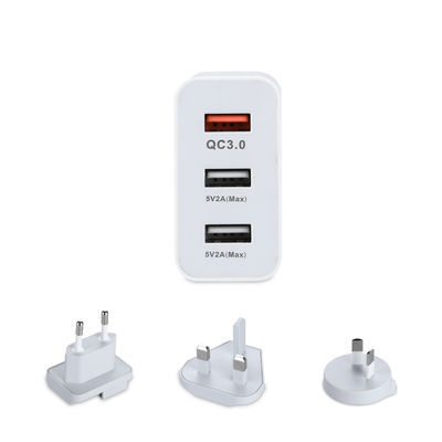 交換可能なプラグ付きマルチポートUSBウォールチャージャー、60W USB-A & USB-C電源アダプター（自宅、オフィス、旅行用）