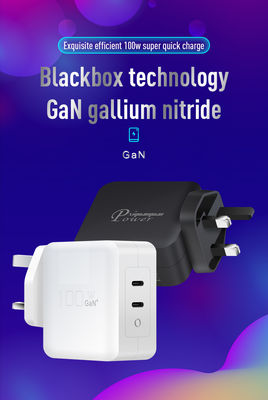 イギリス 2ピンUSB-C 充電器 双ポート 100W 高速型C 電源アダプタ ラップトップ,タブレット,スマートフォン