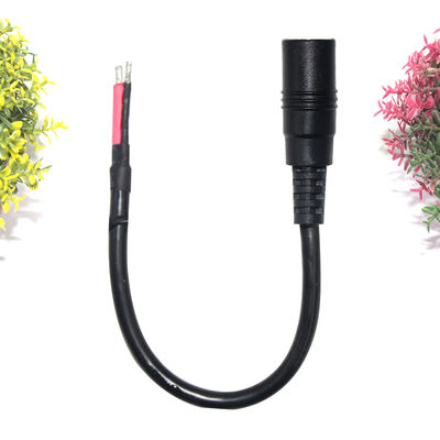 右角DC電源ソケット 5.5x2.1mm 女性ジャックから缶詰のワイヤケーブル