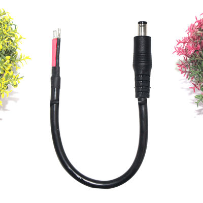 右角DC電源ソケット 5.5x2.1mm 女性ジャックから缶詰のワイヤケーブル