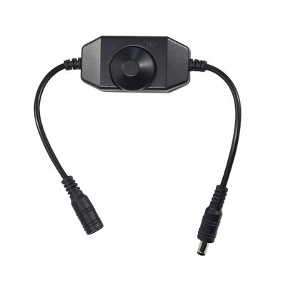 DCオス-メス電源延長ケーブル、インライン調光スイッチ付き - 12V/24V LEDストリップ、ライトバー、DIY照明用 5.5mm x 2.1mm