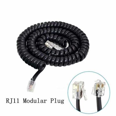 カールハンドセットコード-RJ9/RJ10 - RJ9延長ケーブル、固定電話、デスクフォン、オフィスPBXシステム用