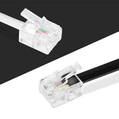 RJ11 電話延長ケーブル 4線 フラット DSLモデム セキュリティシステム用