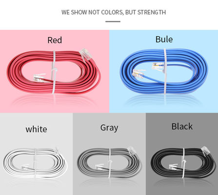 RJ11 電話延長ケーブル 6P4C 金メッキコネクタ 15フィート 25フィート 50フィート