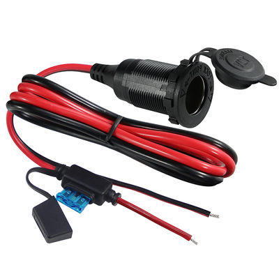 12V 24V タバコの点灯器のソケットからインラインファイズを持つ缶詰のワイヤケーブル