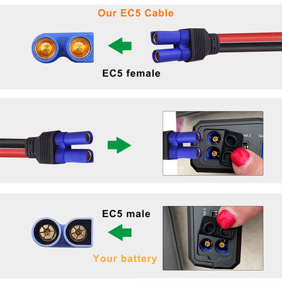 EC5 - 2ピン長方形DCコネクタケーブル 12AWG (ソーラーシステム用)