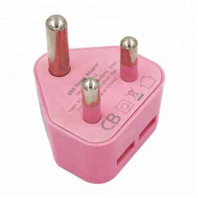 SAプラグ デュアル USB-A ウォールチャージャー 5V 2.4A モバイルデバイス用