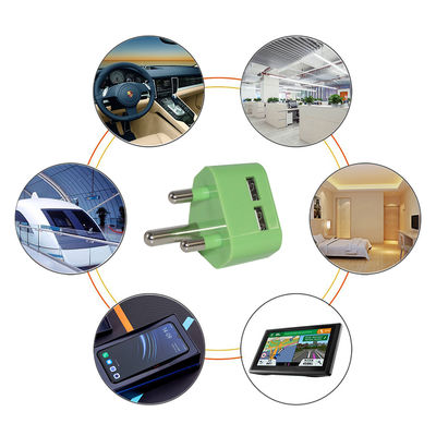 南アフリカ SA プラグ デュアル USB-A ウォールチャージャー – 5V 2.4A 出力 AC アダプター (携帯電話、タブレット、USBデバイス用)