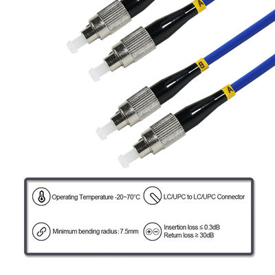 FC-FC デュプレックス シングルモード光ファイバーパッチケーブル - 9/125μm OS2 ジャンパーコード (通信、データセンター、FTTH向け)