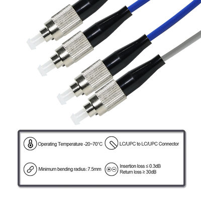 FC-FC デュプレックス シングルモード光ファイバーパッチケーブル - 9/125μm OS2 ジャンパーコード (通信、データセンター、FTTH向け)