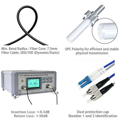 LC から ST デュプレックス OM3 ファイバーパッチケーブル 50/125μm