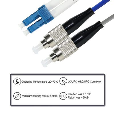 LC-ST デュプレックスマルチモード光ファイバーパッチケーブル 50/125μm ジャンパーコード データセンターおよび光ネットワーク用