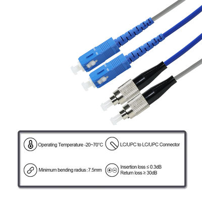 ST から SC デュプレックス多モードファイバーパッチケーブル - LAN,データセンター,光通信のためのOM3 50/125μmジャンパーコード