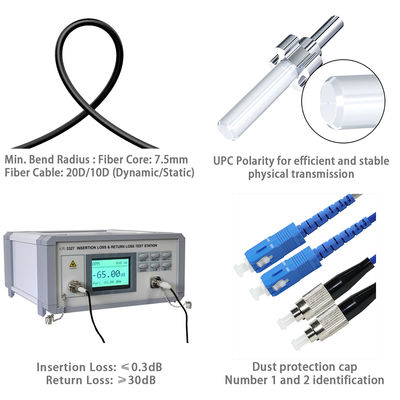 STからSC デュプレックスOM3多モードファイバーパッチケーブル 50/125μm