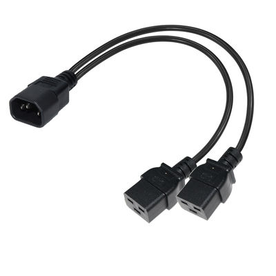 IEC 60320 男性から2 x C19 女性Yケーブル C14からダブルC19 パワースプリッターケーブル PDUサーバーラックデータセンター
