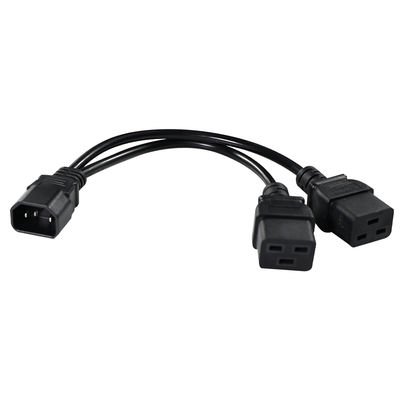 IEC 60320 男性から2 x C19 女性Yケーブル C14からダブルC19 パワースプリッターケーブル PDUサーバーラックデータセンター
