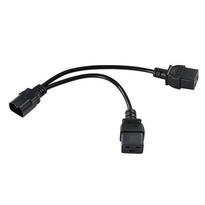 IEC 60320 C14 から C19 サーバーラック用のダブル・C19 パワー・スプリッターケーブル