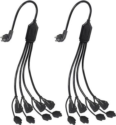 NEMA 5-15P - 2/4口 USコンセント電源分配コード - 125V AC Y字型延長ケーブル (家庭、オフィス、ワークベンチ、充電器用)