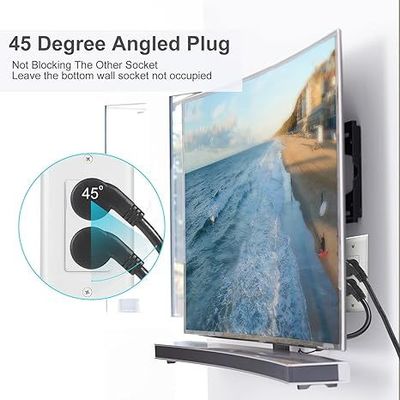 NEMA 5-15P - 2/4口 USコンセント電源分配コード - 125V AC Y字型延長ケーブル (家庭、オフィス、ワークベンチ、充電器用)