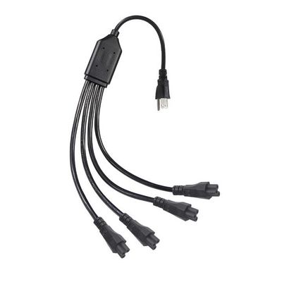 NEMA 5-15P から 4 方向 IEC C5 パワー スプリッター コード-US パソコン,アダプター,ノートPC 充電器用のプラグ・トゥ・クローバーリーフ アダプターケーブル