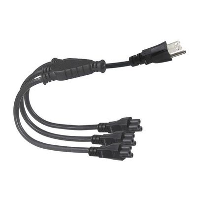 NEMA 5-15P から 4 方向 IEC C5 パワー スプリッター コード-US パソコン,アダプター,ノートPC 充電器用のプラグ・トゥ・クローバーリーフ アダプターケーブル