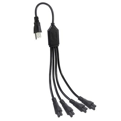 NEMA 5-15P から 4 方向 IEC C5 パワー スプリッター コード-US パソコン,アダプター,ノートPC 充電器用のプラグ・トゥ・クローバーリーフ アダプターケーブル