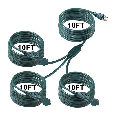 NEMA 5-15P - 3口 USコンセント スプリッター電源延長コード 125V AC