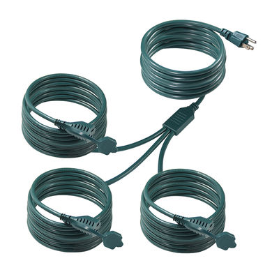 NEMA 5-15P - 3口 USコンセント スプリッター電源延長コード - 125V AC ヘビーデューティーケーブル (家庭、オフィス、ワークショップ用)