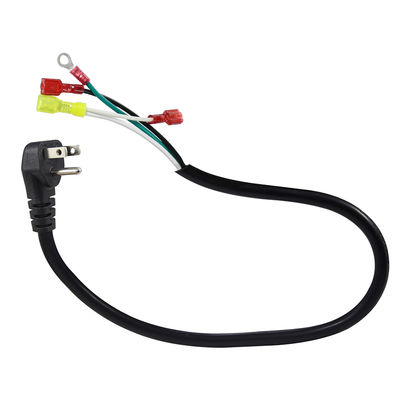 直角3P USプラグ - スペード/リング端子電源ケーブル、14AWG 3線プリターミネーションコード、アンプオーディオ機器用 3/6FT