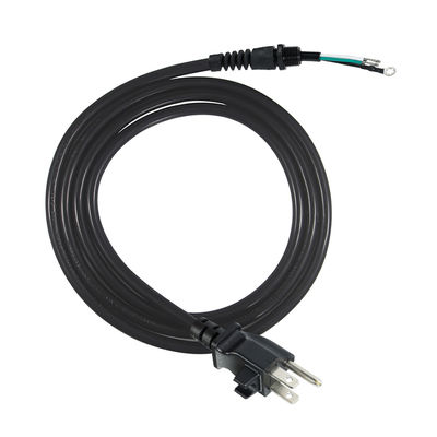3P 開放端延長コード、NEMA 5-15P プラグからむき出し線へ、14AWG 電源ケーブル、ストレインリリーフケーブルクリップ付き、屋内/屋外使用