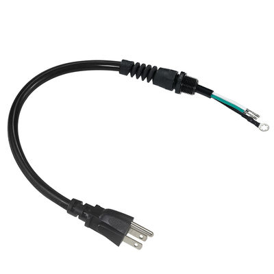 NEMA 5-15P 右アングル Schuko プラグ 電源ケーブル、ストレインリリーフ付き