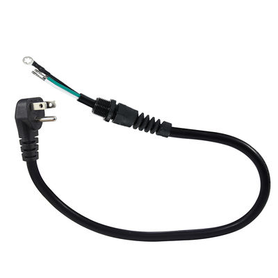 NEMA 5-15P 右アングル Schuko プラグ 電源ケーブル、ストレインリリーフ付き