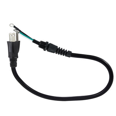 NEMA 5-15P 右アングル Schuko プラグ 電源ケーブル、ストレインリリーフ付き