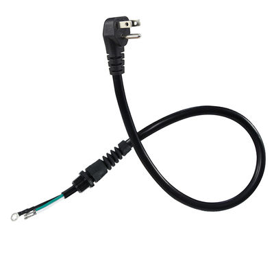 NEMA 5-15P 右アングル Schuko プラグ 電源ケーブル、ストレインリリーフ付き