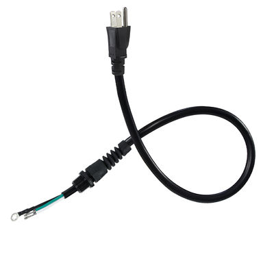 NEMA 5-15P 右アングル Schuko プラグ 電源ケーブル、ストレインリリーフ付き