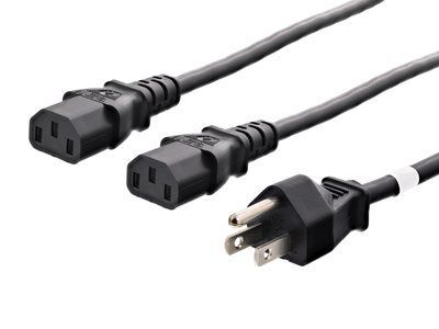 16 AWG C13 Yスプリッター電源コード 10 FT UL認証