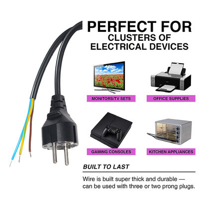 EU CEE 77 産業用機器用帯末付き交流電源ケーブル