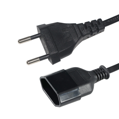 EU 2ピン オス-メス延長コード 1.2m ヨーロッパAC電源延長ケーブル 家庭 キッチン オフィス 屋内家電用