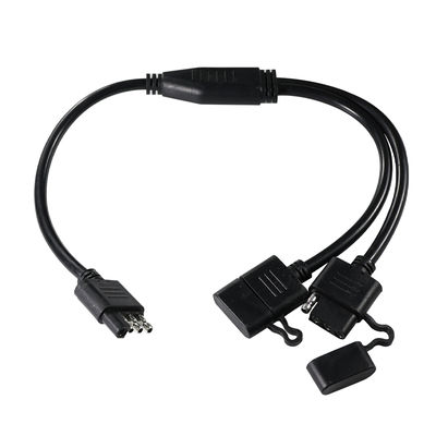 3Way Y スプリッター トレーラー ライトワイヤリング ハーネス 1.2M 黒 PVC